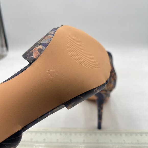 Pazzion Purple Floral Print Sexy Open Toe High Heel Slip On Two Pieces Sandals